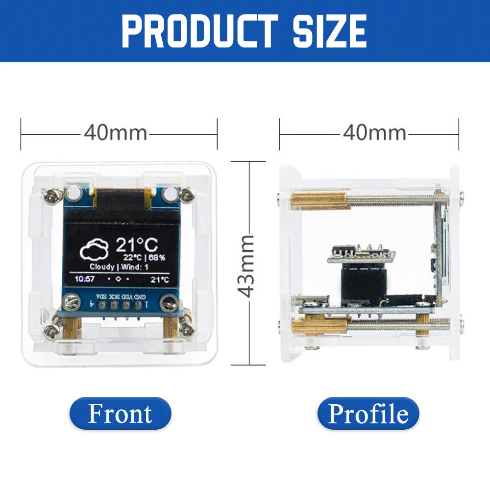 Mini DIY Weather Clock Kit – WiFi Soldering Project