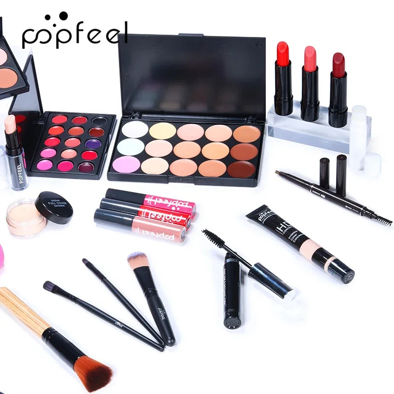 Complete All-in-One Makeup Kit - Full Beauty Set with Eyeshadow, Lipstick & Brushes