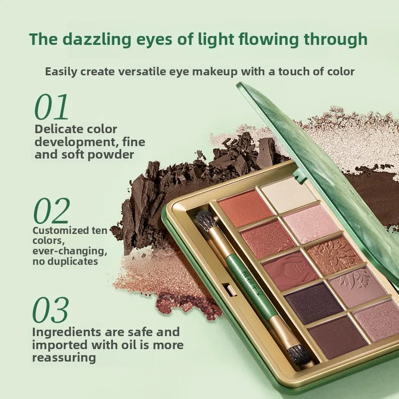 Highly Pigmented Eyeshadow Palette – Waterproof Shimmer & Glitter 10‑Colour Set
