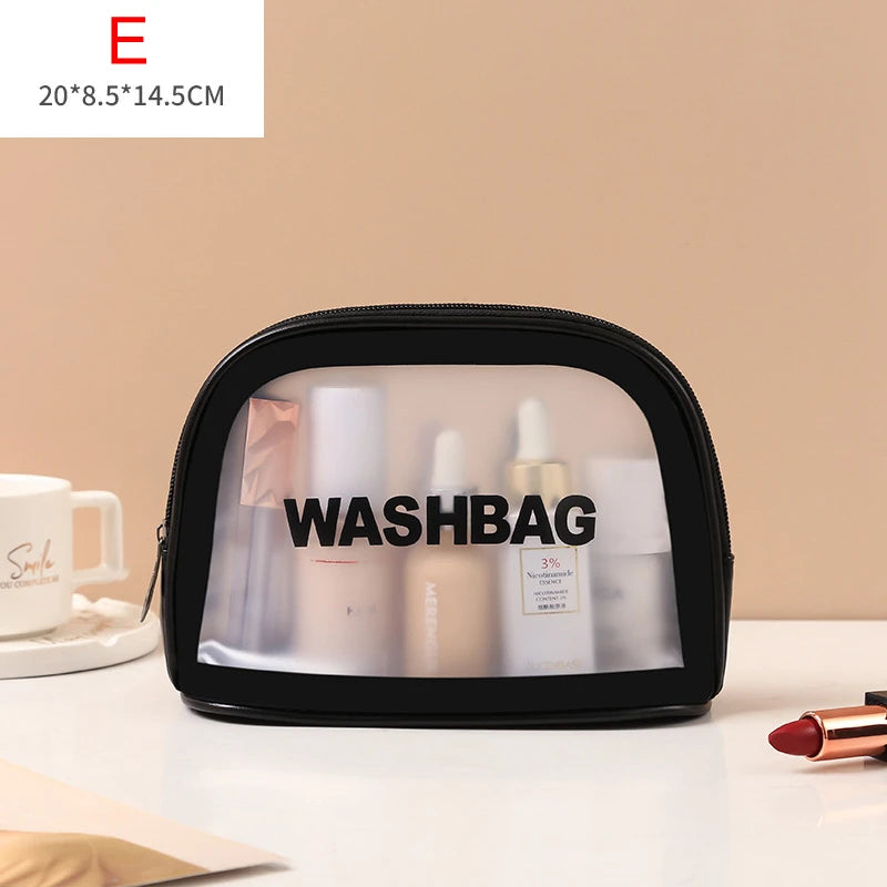 Portable Travel Wash Bag – Transparent Waterproof Makeup & Toiletry Organizer