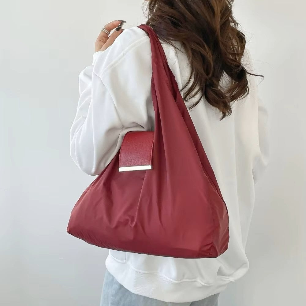 Reusable Mini Keychain Tote Bag – Foldable Eco-Friendly Shopping Bag with Lux Leather-Look (6 Colours)