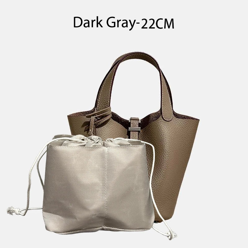 MENDY Genuine Leather Bucket Bag for Women