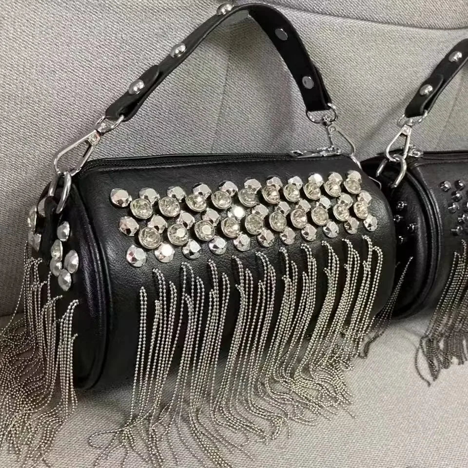 Mini Tassel Bag – Rivet Crossbody & Shoulder Handbag