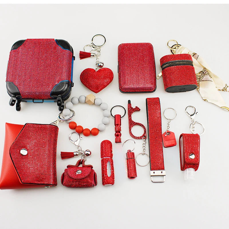 Silicone Beads Hand Serial Red Envelope Headset Bag Storage Box  Key Chain Christmas Gift 14pc