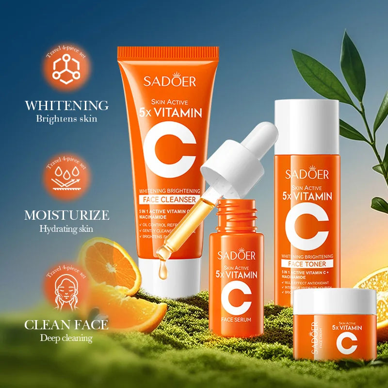 Mini Vitamin C Skincare Travel Set – 4-Piece Portable Kit