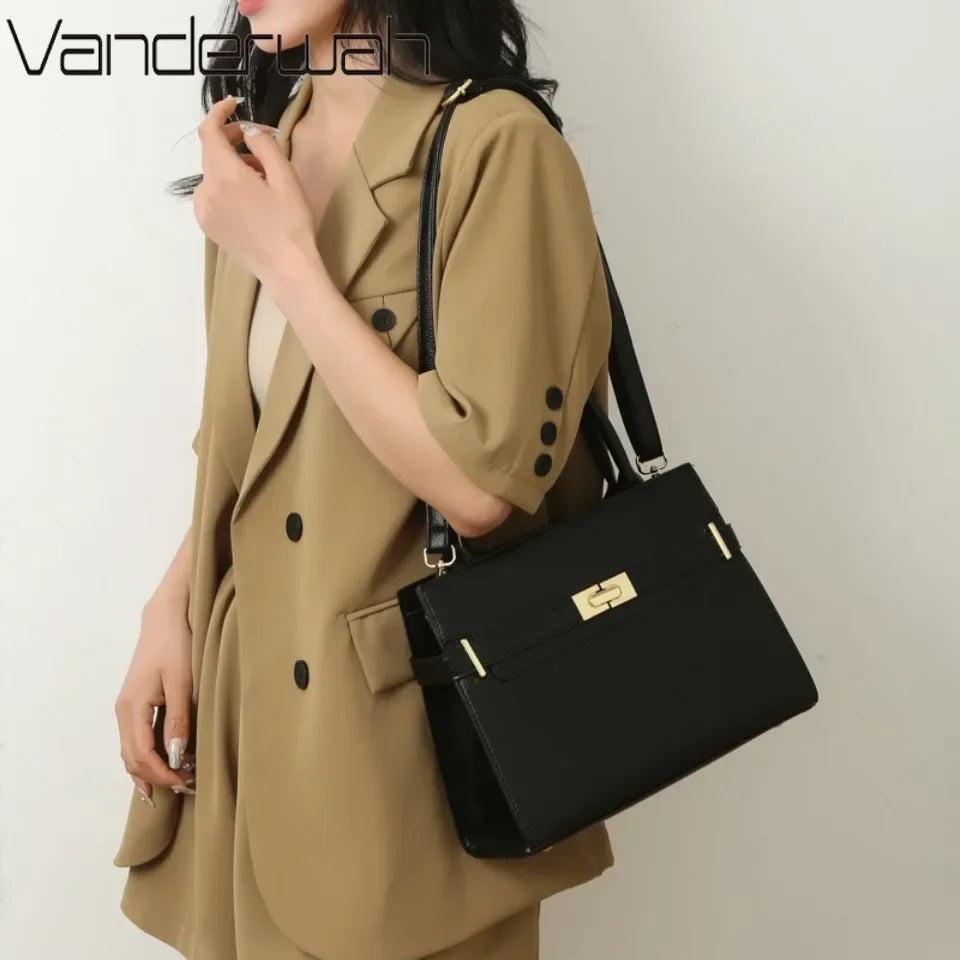 3‑Piece Premium Vegan Leather Bag Set – Shoulder Bag + Coin Purse + Card Holder