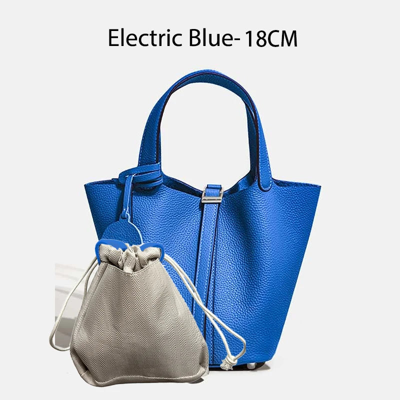 MENDY Genuine Leather Bucket Bag for Women