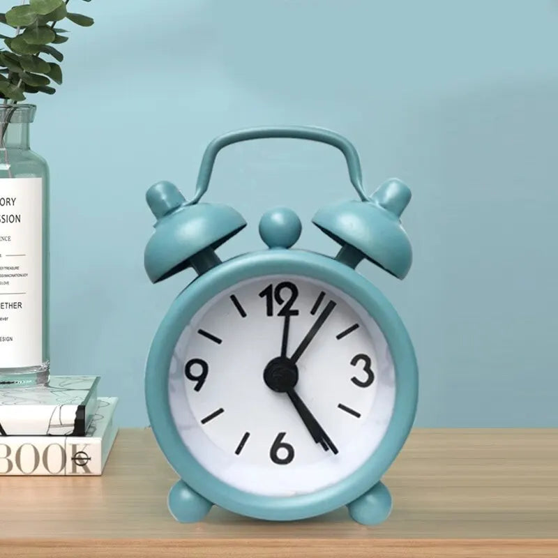 Mini Metal Alarm Clock - Portable Travel Alarm for Bedside & Students