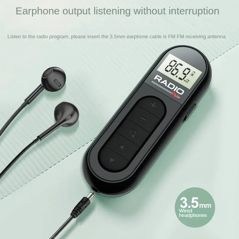 Mini Portable FM Radio - Pocket Radio Easy to use, compact, cute