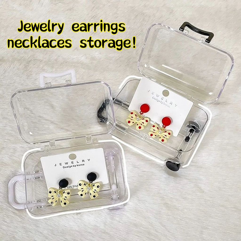Mini Suitcase Display Box - Transparent Jewellery & Gift Packaging (5x7cm)