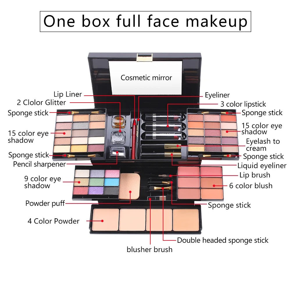 Full Mini Makeup Kit – Cosmetics Set with Travel Case