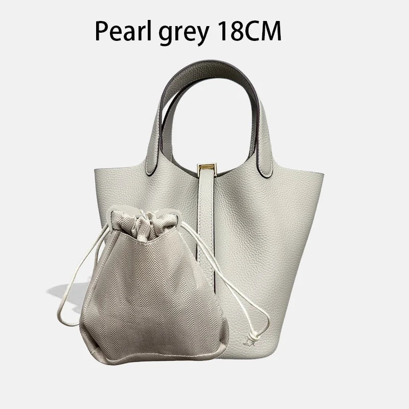 MENDY Genuine Leather Bucket Bag for Women