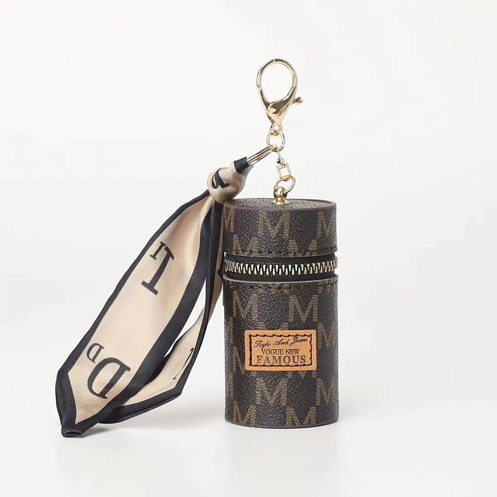 Compact Mini Coin Purse & Lipstick Holder - Multifunctional Keychain Bag