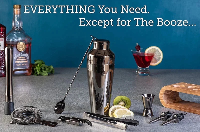Mixology Bartender Kit – Premium 10‑Piece Cocktail Set with Bamboo Stand