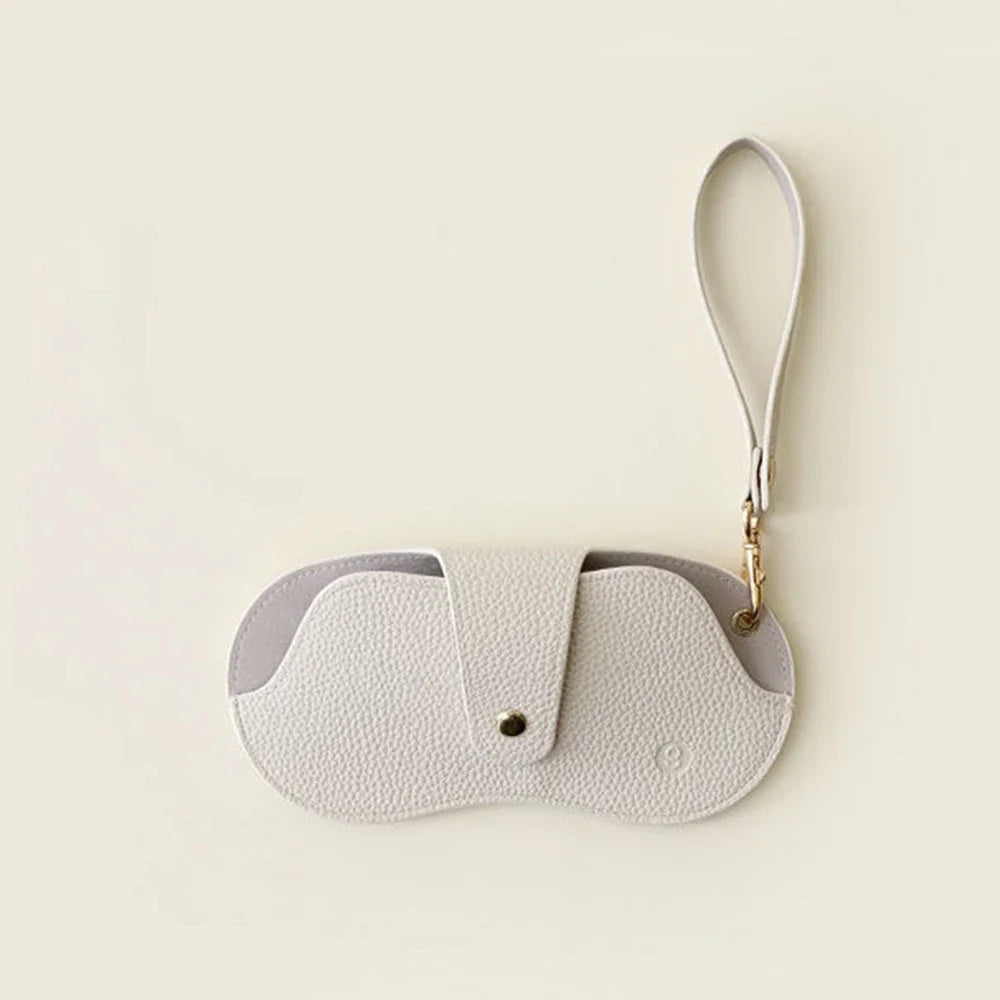 Soft Lychee Pattern PU Leather Hanging Glasses Case – Portable Sunglasses & Eyewear Holder
