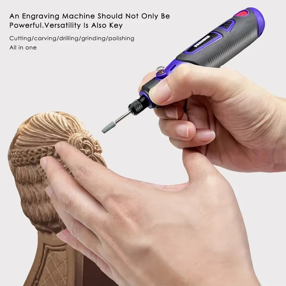 Mini USB Electric Drill - 3-Speed Rotary Tool with Engraving Pen & Accessories