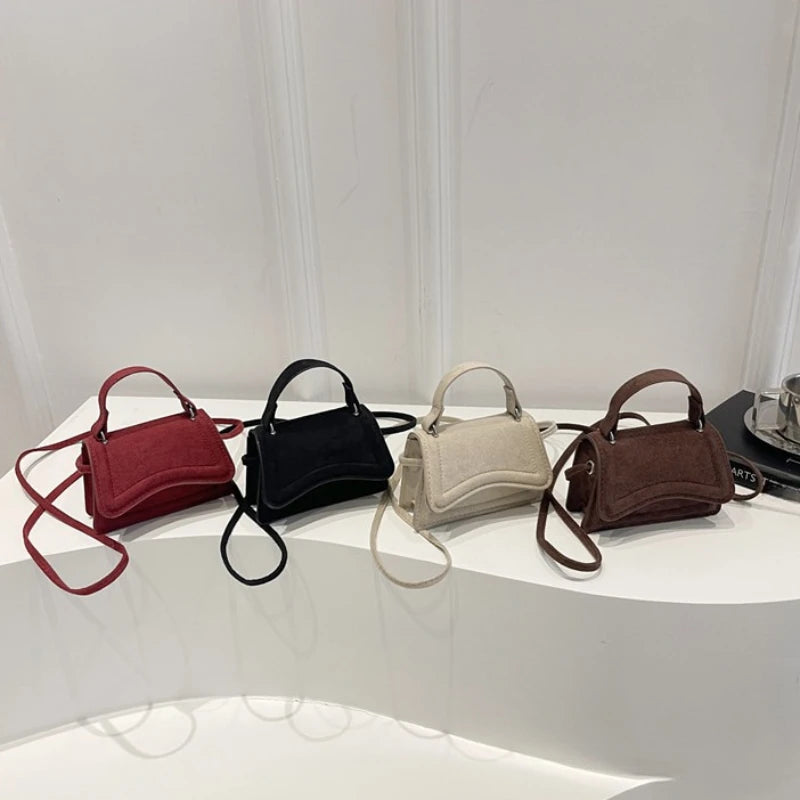 Mini Suede Crossbody Bag for Women – Soft Autumn/Winter Shoulder Handbag (Lightweight, High‑Quality Small Purse)