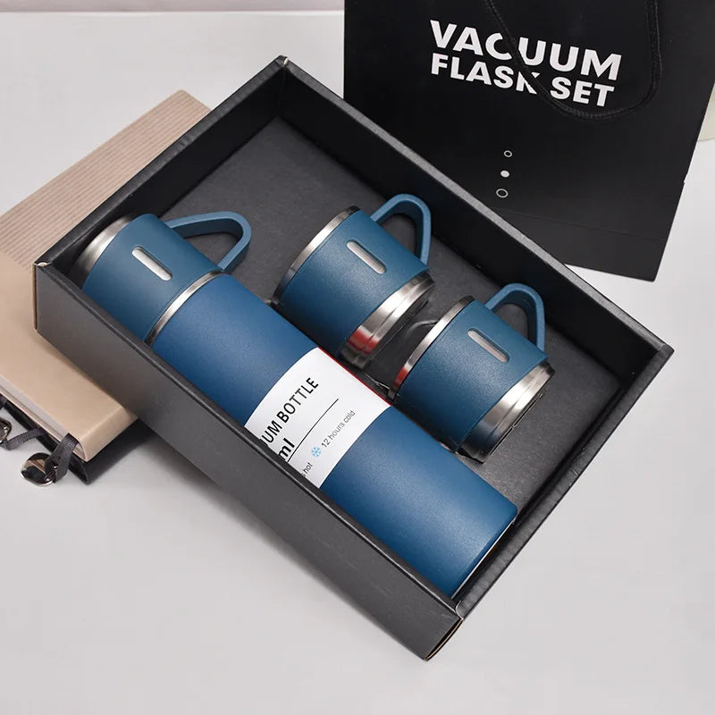 Stainless Steel Vacuum Flask & Gift Set – 500ml Thermos Bottle with Cup Lid