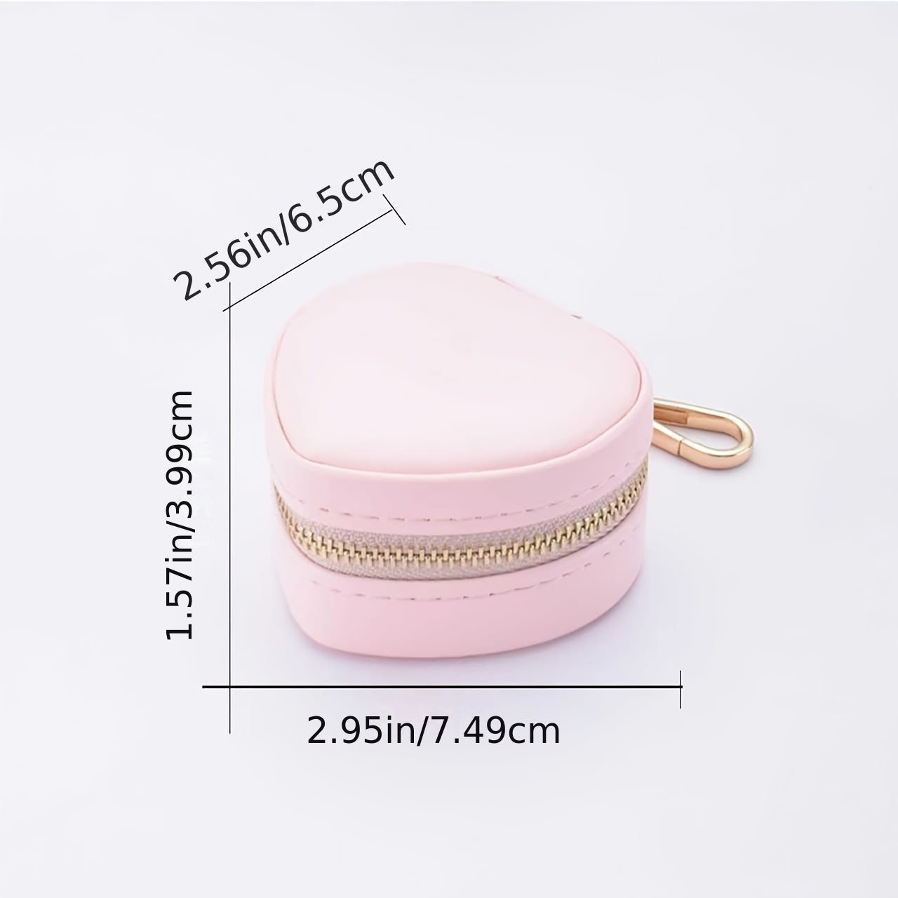 Heart‑Shaped Mini Jewellery Box Keychain – Luxury Portable PU Organizer for Rings & Earrings