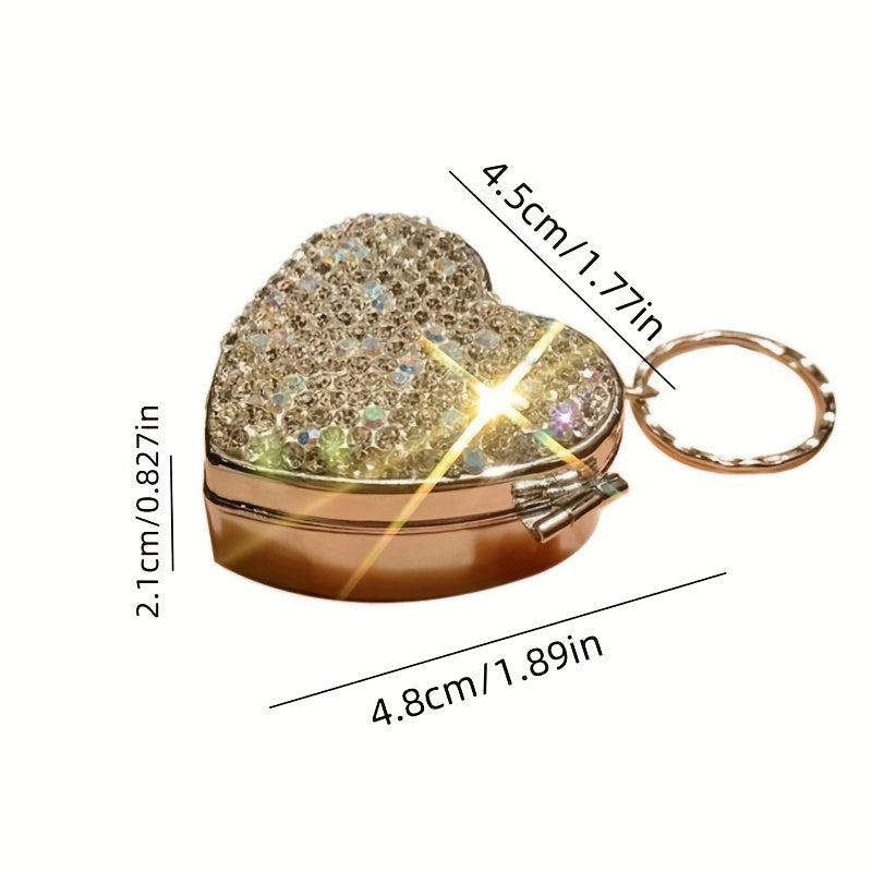 Mini Luxury Love Medicine Box – Diamond-Decorated Pill Storage Case