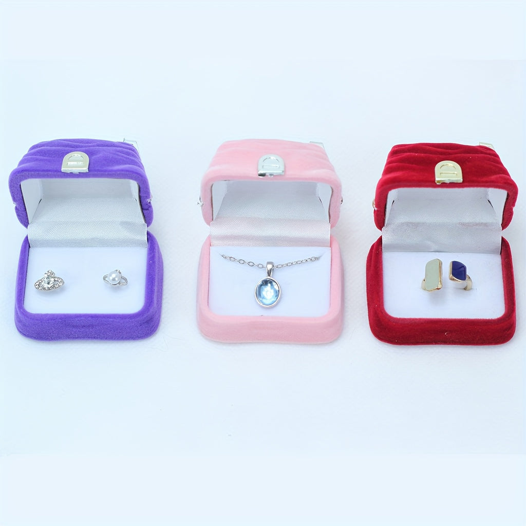Mini Velvet Handbag Jewelry Box – Elegant Gift Box with Gold Hardware