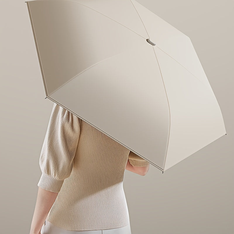 Mini Compact Umbrella - 6-Section Folding Sun & Rain Travel Umbrell