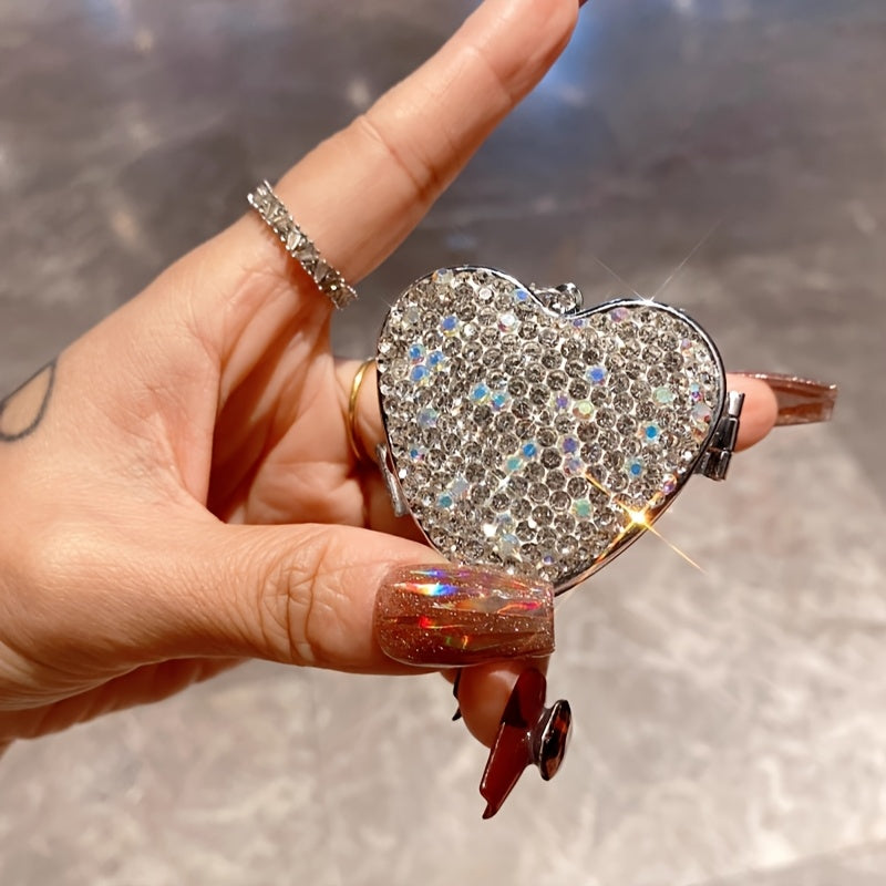 Mini Luxury Love Medicine Box – Diamond-Decorated Pill Storage Case