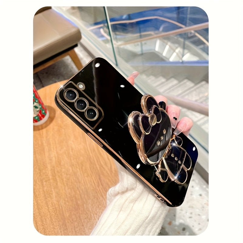 Rabbit Phone Holder with Makeup Mirror - Cute Desktop Stand for iPhone & Android