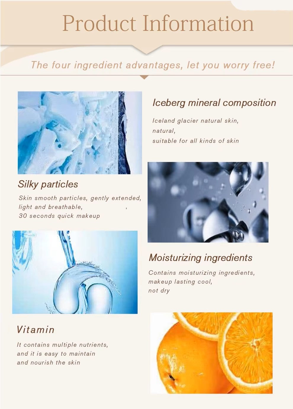 Mini BB Antiaging Cream Kit - Peptide Foundation Set with SPF & Vitamins for Skin Brightening
