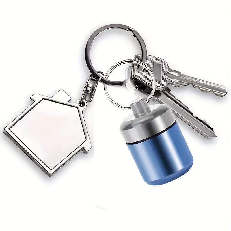 Waterproof Mini Pill Organizer Keychain - Portable Metal Medicine Holder