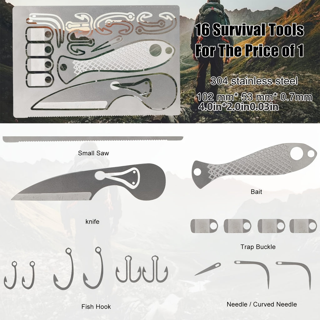 Mini EDC Survival Card Kit – 6-Piece Compact Multitool