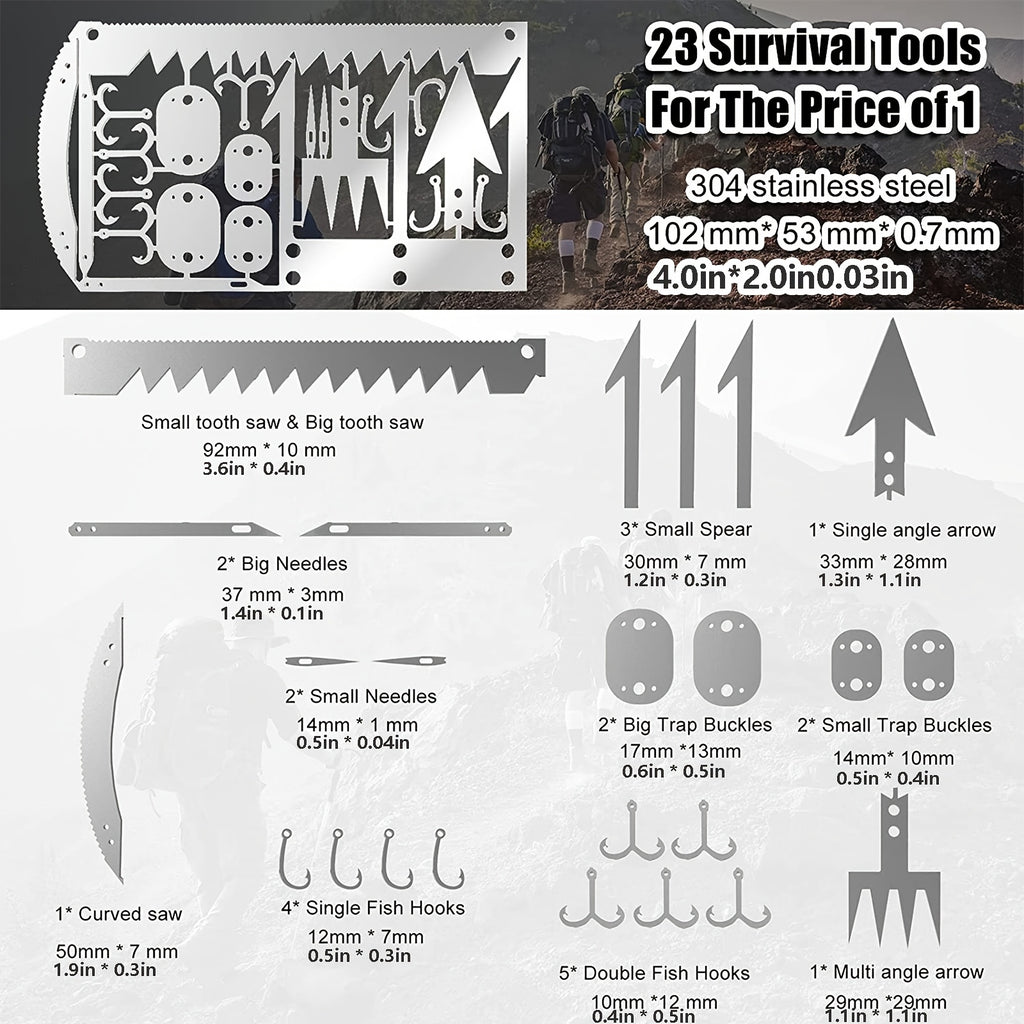 Mini EDC Survival Card Kit – 6-Piece Compact Multitool