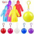 Mini Rain Poncho Set – 6-Piece Compact Keychain Balls for Travel