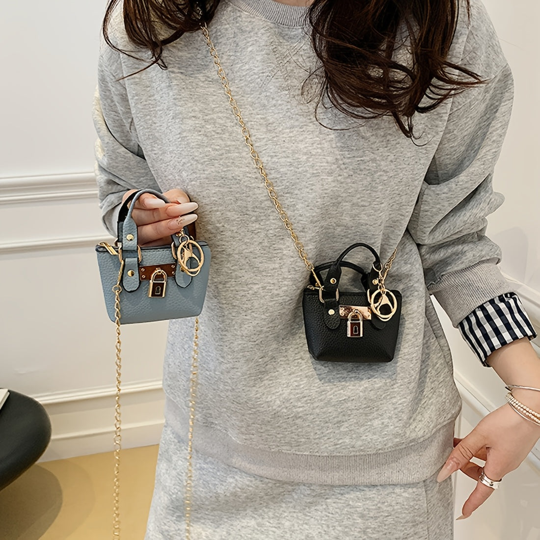 Mini Korean Handbag – Detachable Crossbody Shoulder Bag with Zipper