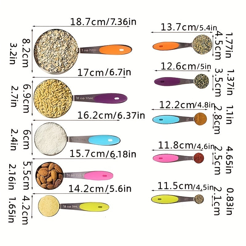 Measuring Cups & Spoons Set - 5/8/13 Piece Kitchen Tool Kit