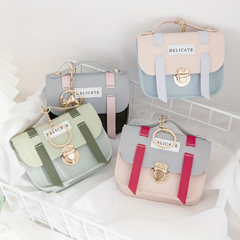 Mini Coin Purse Keychain – Compact Wallet with Lock Closure