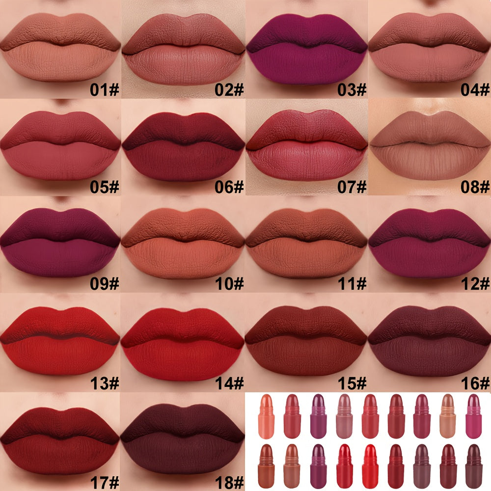 Mini Capsule Lipstick Set - 18 Long-Lasting Colours in Travel-Friendly Case