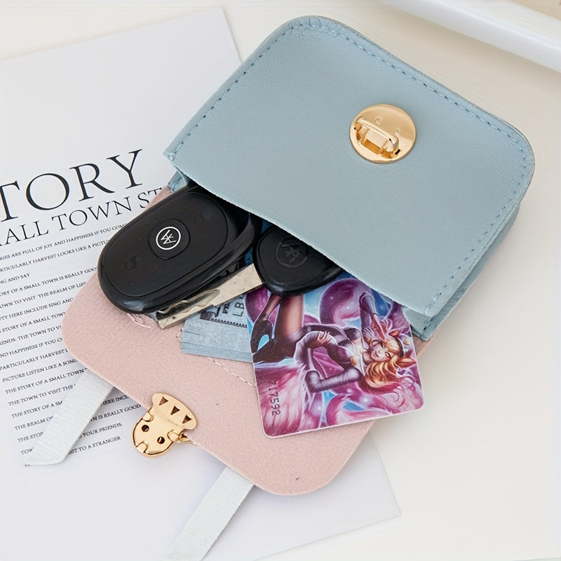Mini Coin Purse Keychain – Compact Wallet with Lock Closure